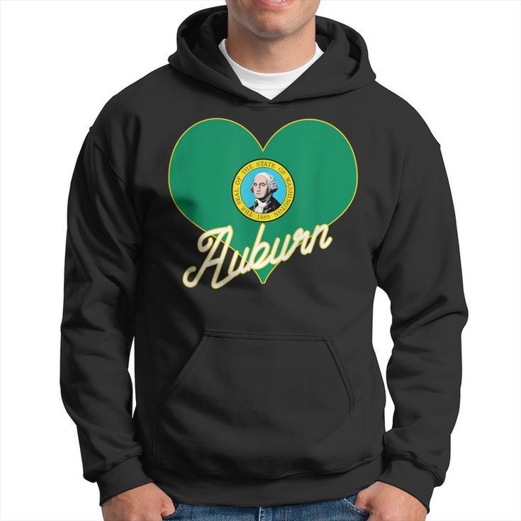 I Love Auburn Washington Heart State Flag Hometown Pride Hoodie