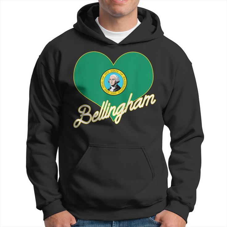 I Love Bellingham Washington Heart State Flag Hometown Pride Hoodie