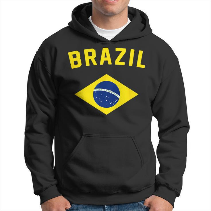 I Love Brazil Minimalist Brazilian Flag Hoodie