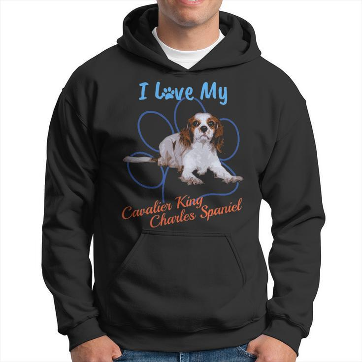 I Love My Cavalier King Charles Spaniel Dog Lover Paw T Hoodie