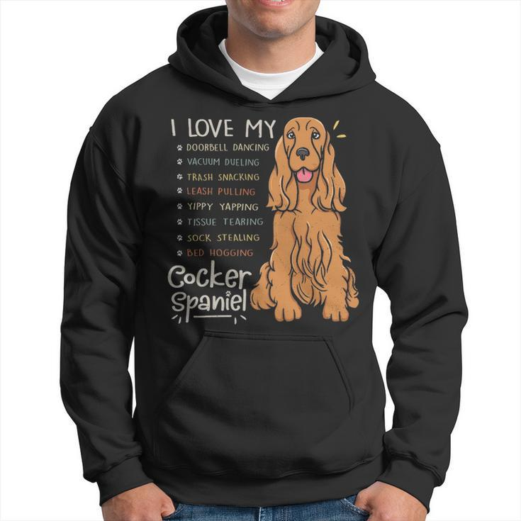 I Love My Cocker Spaniel Dog Mom Dad  Hoodie