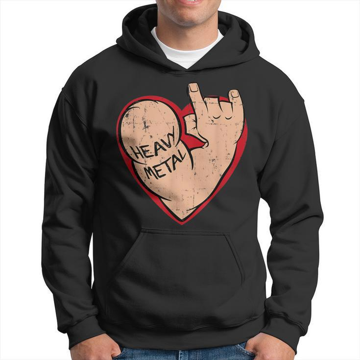 I Love Heavy Metal Heart For 80S 90S Music Lover Hoodie
