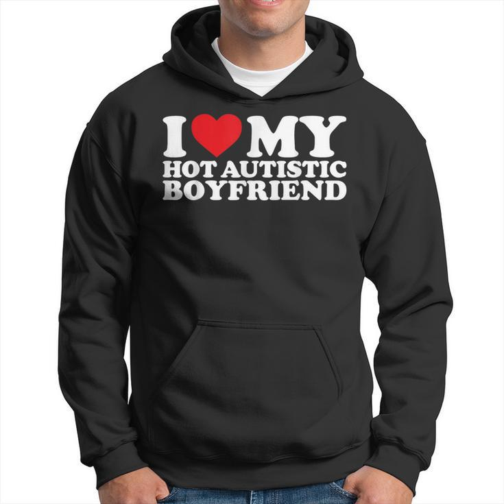 I Love My Hot Autistic Boyfriend Heart Autism Awareness Hoodie
