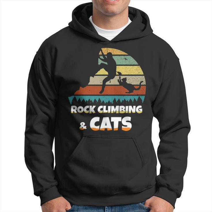 I Love Rock Climbing & Cats Mountain Climber Cat Lover Hoodie