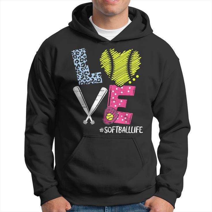 Love Softball Coach Player Softball Life N Girls Women Hoodie