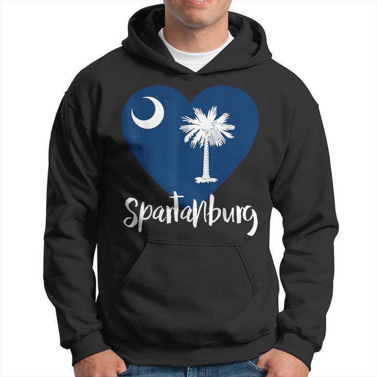 I Love Spartanburg South Carolina City Sc Flag Heart Hoodie