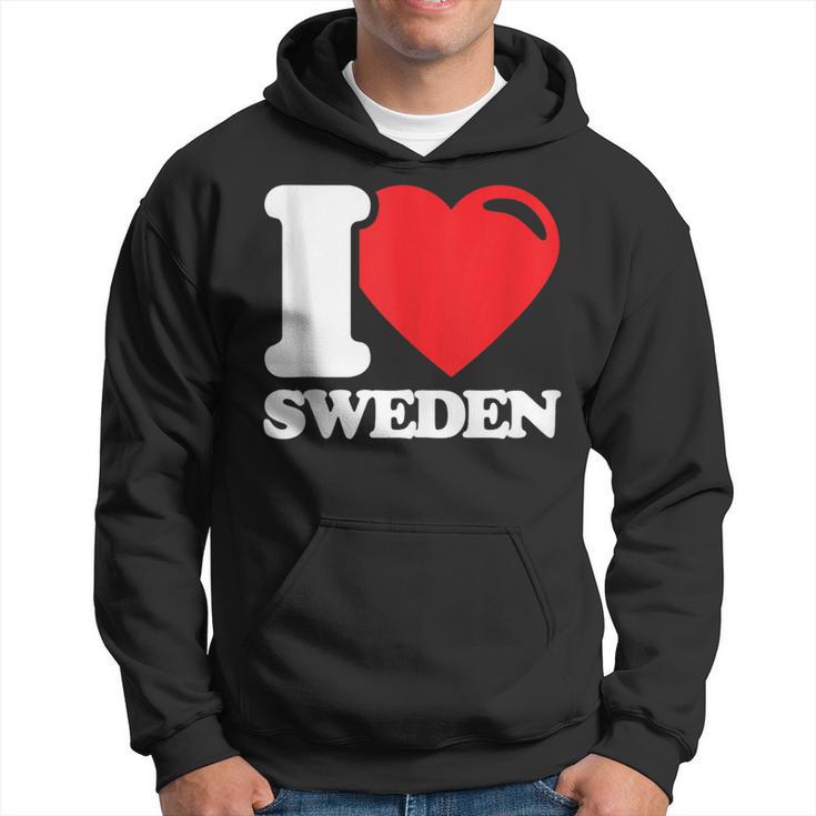 I Love Sweden Heart Flag Scandinavian Nordic Pride Hoodie