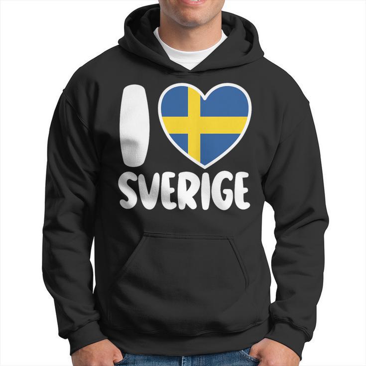 Love For Sweden Sverige Heart Flag Nordic Pride Hoodie