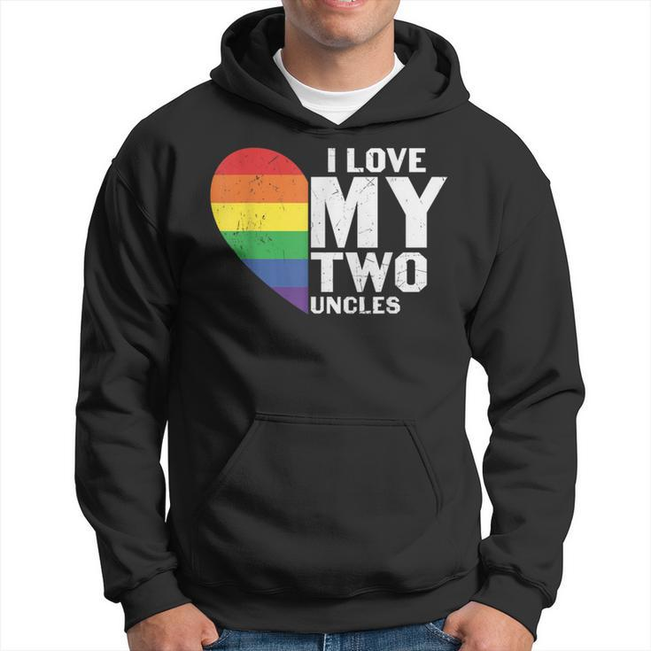 I Love My Two Uncles Family Matching Lgbtq Gay Uncle Pride Hoodie