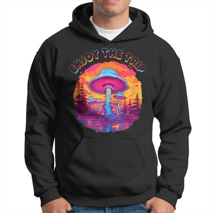 Magic Mushrooms Psychedelic Retro Trip On Shrooms Fungi Men Hoodie