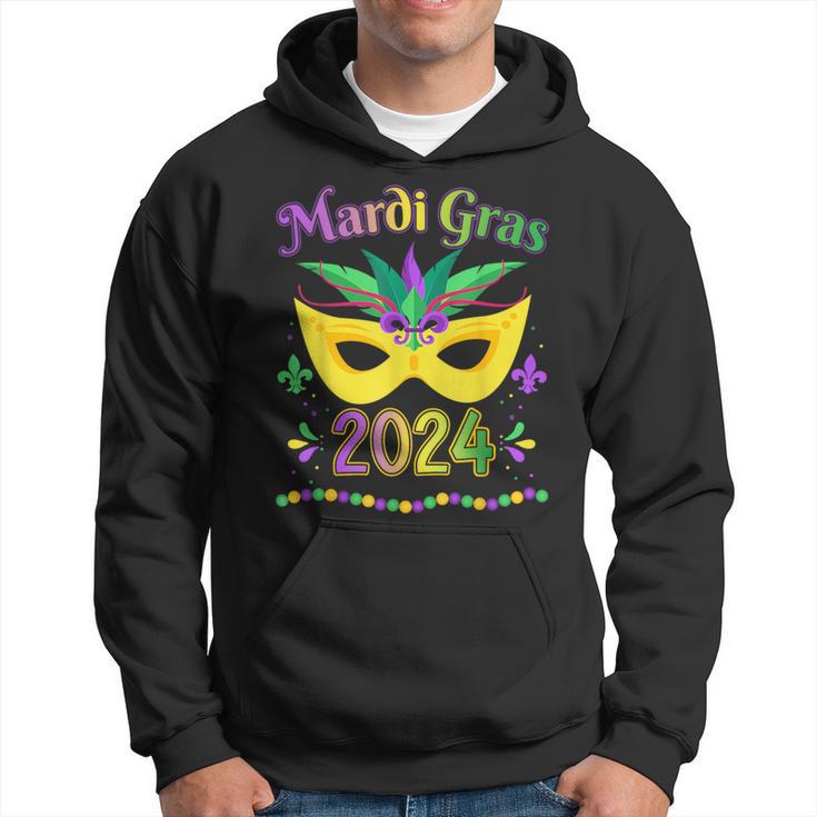 Mardi Gras 2024 Costume With Mask Hoodie