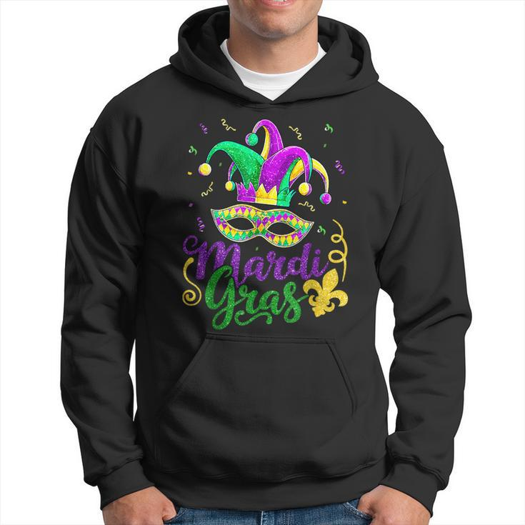 Mardi Gras 2024 S Girls Mask Beads New Orleans Party Hoodie