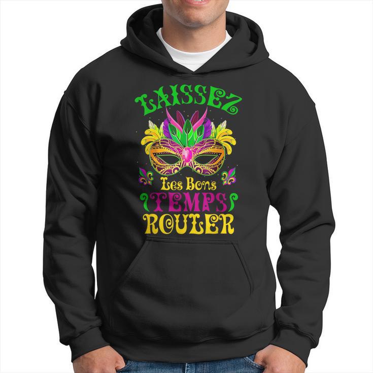 Mardi Gras Mask Let The Good Times Roll Fleur De Lis Symbol Hoodie