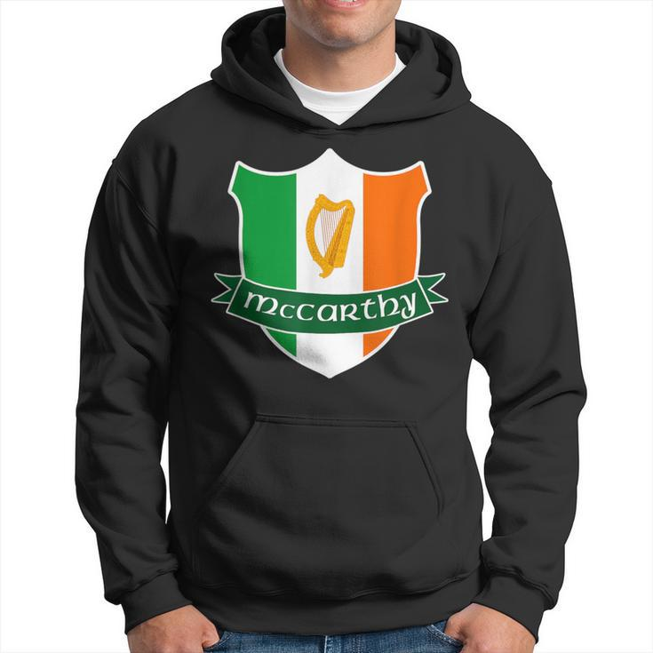 Mccarthy Irish Name Ireland Flag Harp Family Hoodie