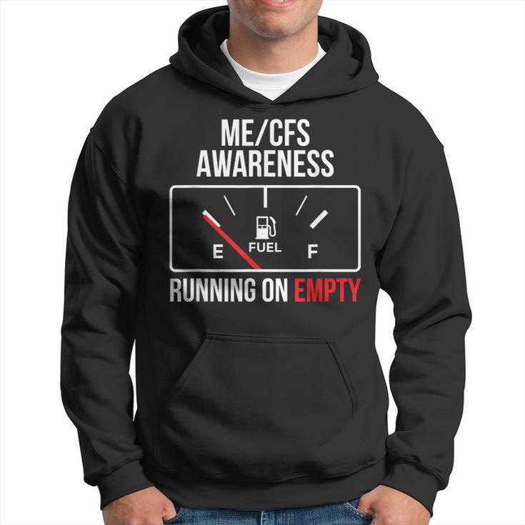 MeCfs Awareness Running On Empty White Letters Hoodie