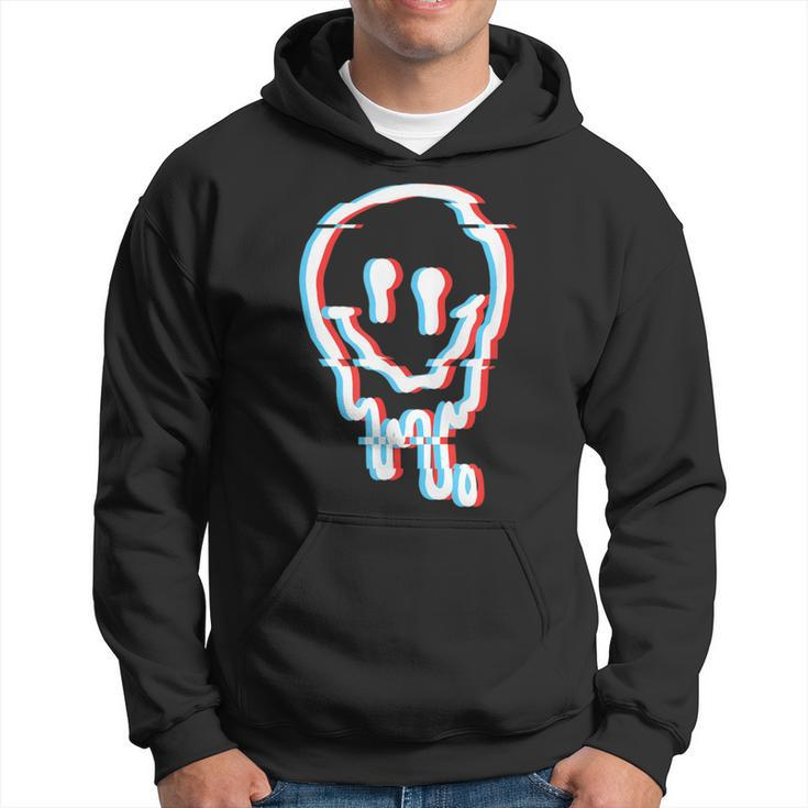 Melted Smiling Face Optical Illusion Music Lover Trippy Hoodie