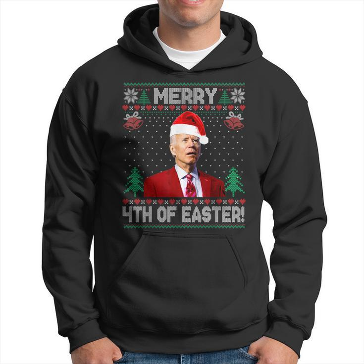 Merry 4Th Of Easter Joe Biden Christmas Ugly Sweater Hoodie