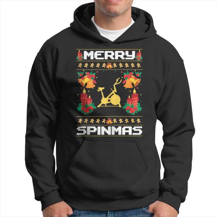 Merry Spinmas Spin-Bike Ugly Christmas Xmas Party Hoodie