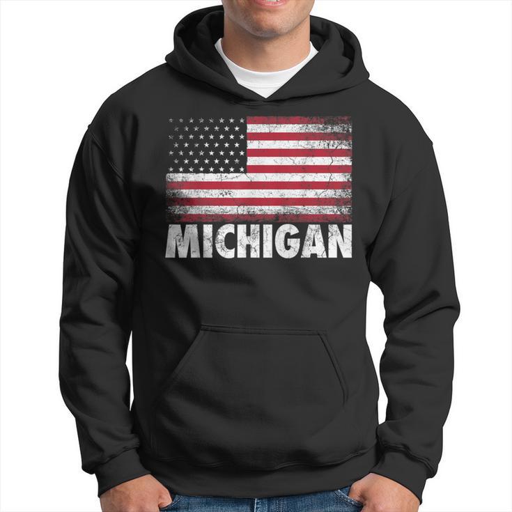 Michigan 4Th Of July American Flag Usa America Patriotic Hoodie