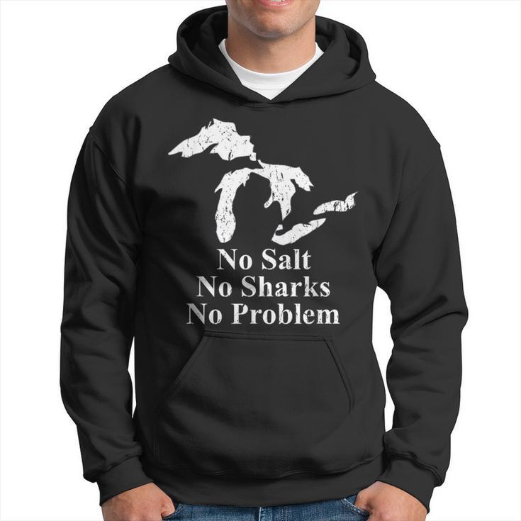 Michigan Great Lakes No Salt No Sharks No Problem Hoodie