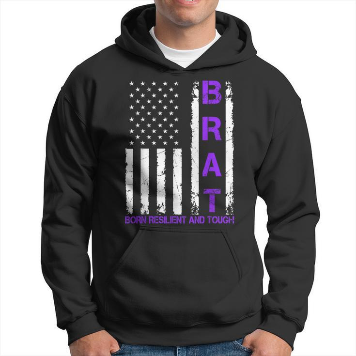 Military Child Us Flag Born Resilient And Tough Brat Hoodie