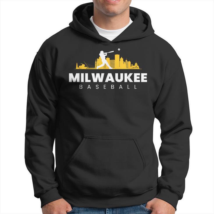 Milwaukee Baseball Vintage Minimalist Retro Baseball Lover Hoodie