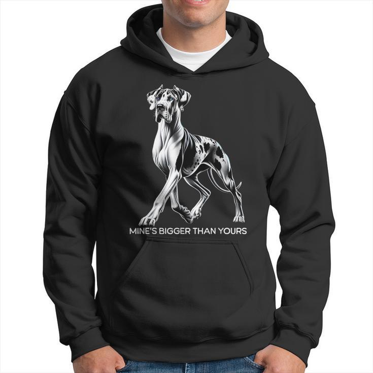 Mine's Bigger Than Yours Large Gentle Dog Lover Great Dane Hoodie