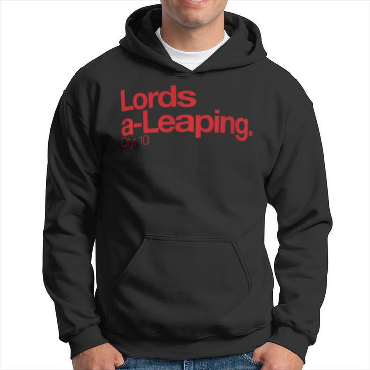 Minimalist ChristmasLords A Leaping Q 10 Hoodie