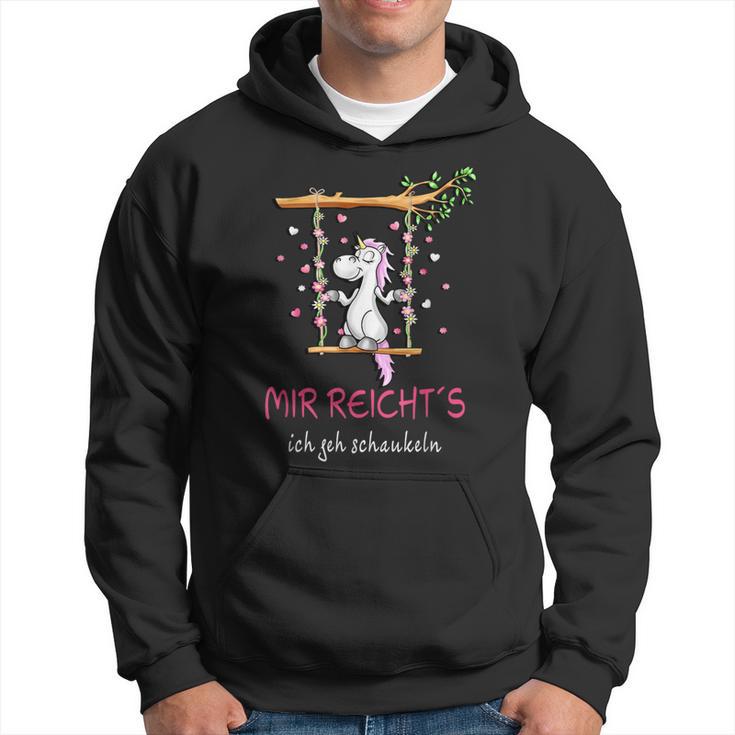 Mir Reicht´S Ich Geh Schaukeln Unicorn Saying Gray Hoodie