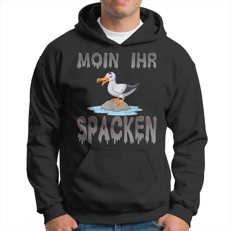 Moin Ihr Spacken Norden Seagull Flat German Slogan Hoodie