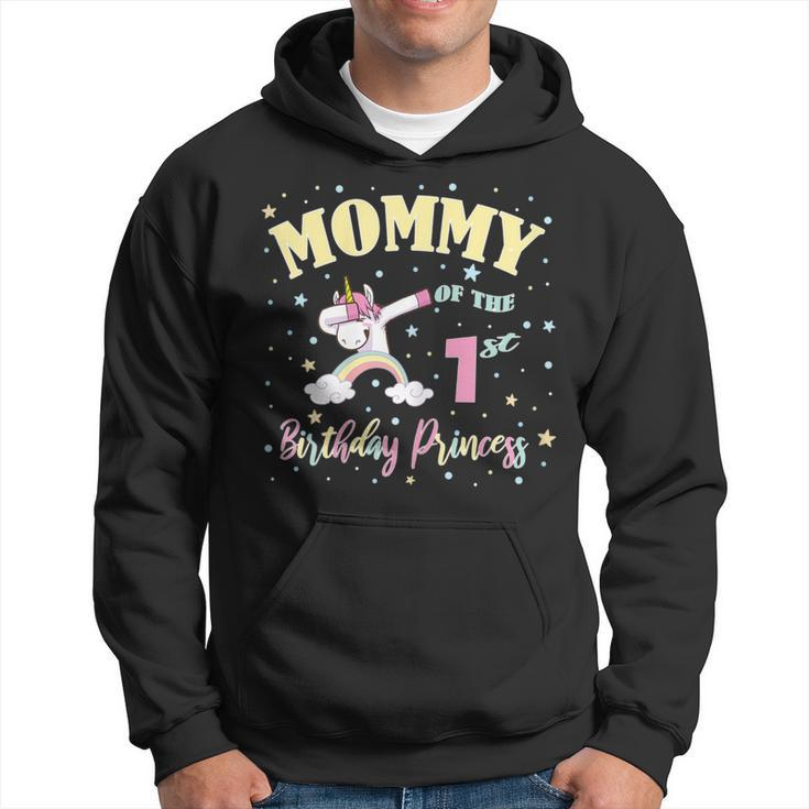 Mommy Of The 1St Birthday Princess 1 Year Old Unicorn Mom Hoodie