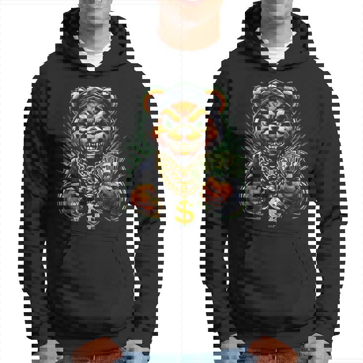 Money Calling Hip Hop Bear Teddy Gangster Rap Swag Dope Hoodie