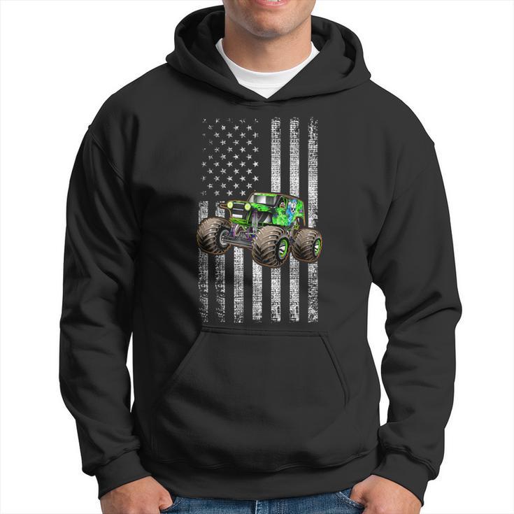 Monster Truck Are My Jam American Flag Usa Patriotic Hoodie