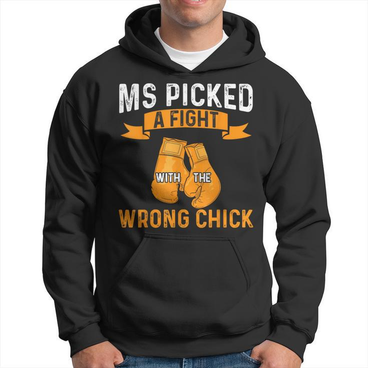 Ms Warrior Ms Picked A Fight Multiple Sclerosis Awareness Hoodie