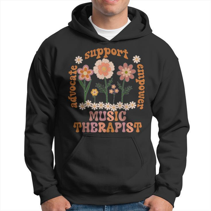 Music Therapist Music Therapy Flowers Advocate Empower Hoodie