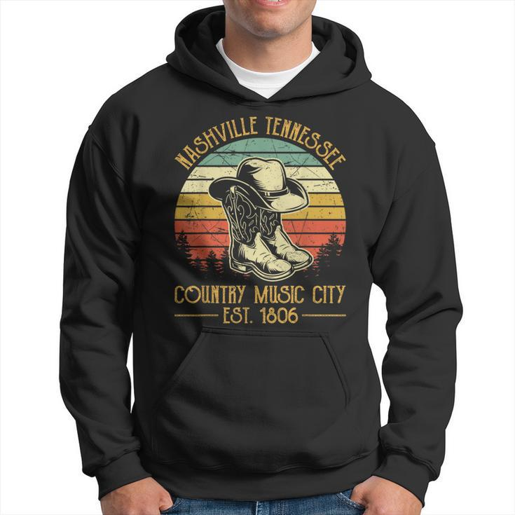 Nashville Tennessee Cowboy Boots Hat Country Music City Hoodie