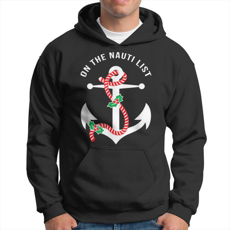 On The Nauti Naughty List Pun Nautical Anchor Christmas Hoodie