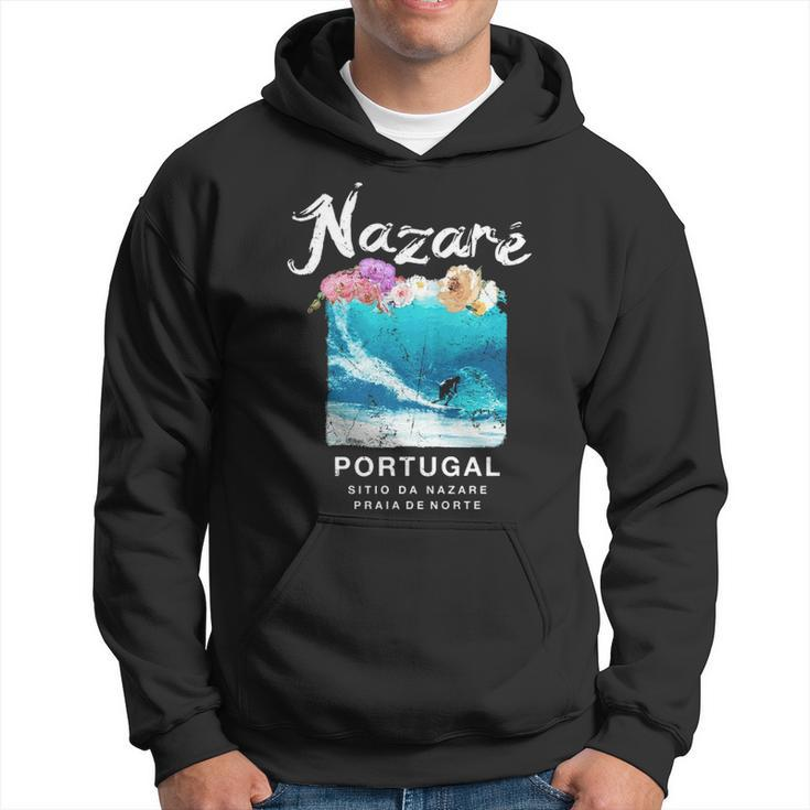 Nazare Portugal Big Wave Surfing Vintage Surf Hoodie