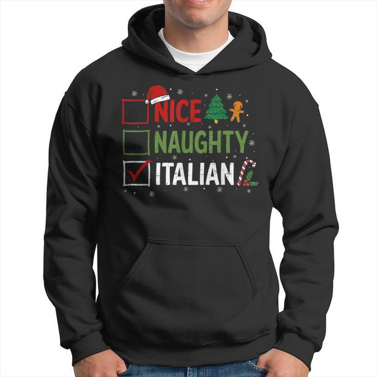 Nice Naughty Italian Christmas Xmas Santa Hat Hoodie