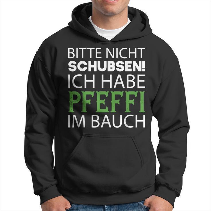 Nicht Schubsen Pfeffi Bauch Hoodie - Schwarz, Spaßiges Tee