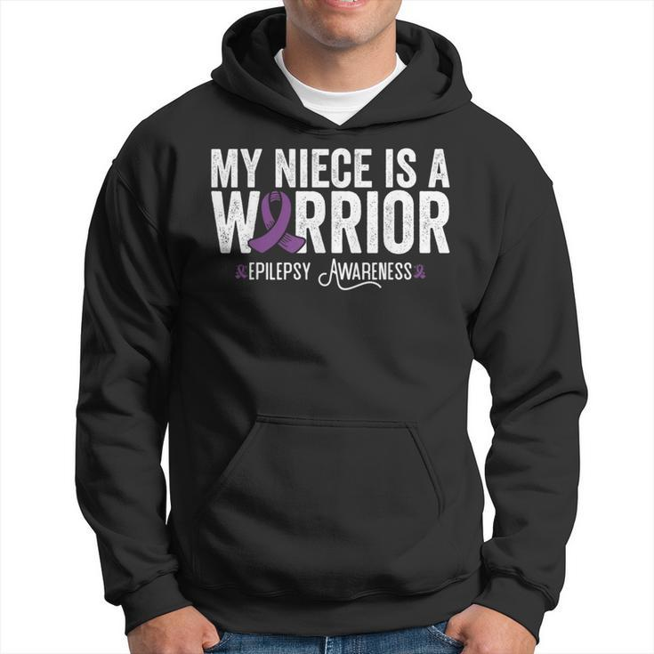 My Niece Is A Warrior Epilepsy Awareness Purple Ribbon Hoodie