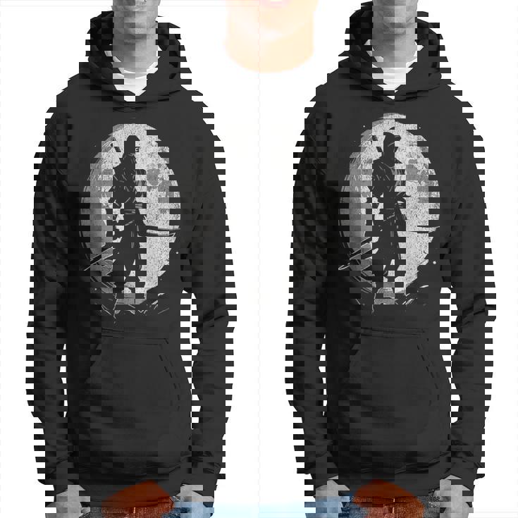 Ninja Moon Fases Samurai Japón Anime Manga Retrointage Sudadera