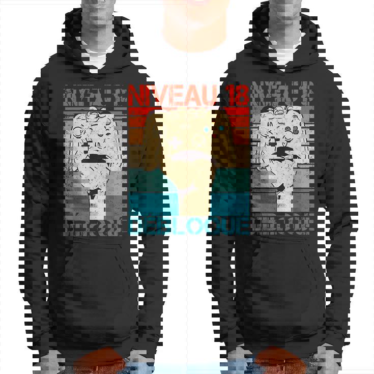 Niveau 18 Debloqué 18 Ans 18 Niveau Gamer Anniversaire Sweat à capuche