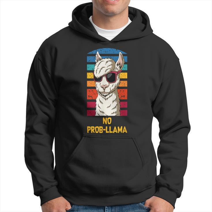 No Prob-Llama Word Play Lama Alpaca Vintage Hoodie
