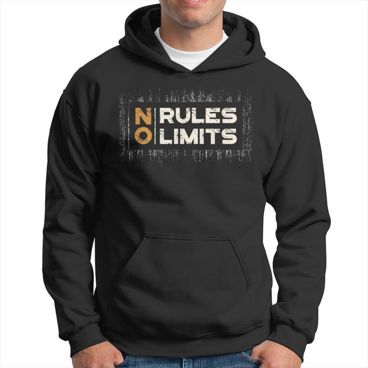 No Rule Limit Black Vintage Free Life Text Extreme Graphic Hoodie