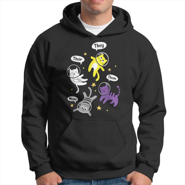 Nonbinary Space Kittens Cats They Them Enby Ally Lgbt Pride Hoodie