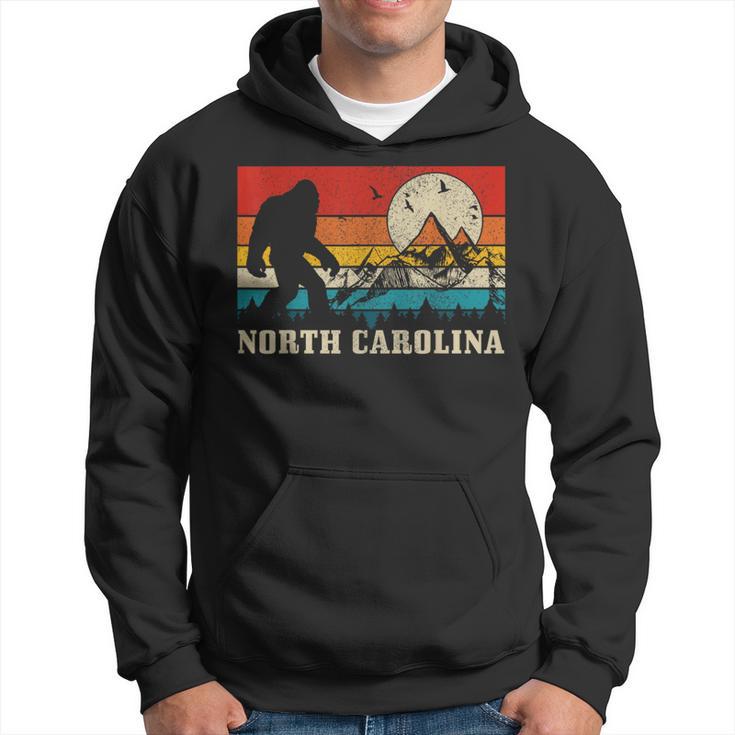 North Carolina Bigfoot Vintage Mountains Hiking Camping Hoodie