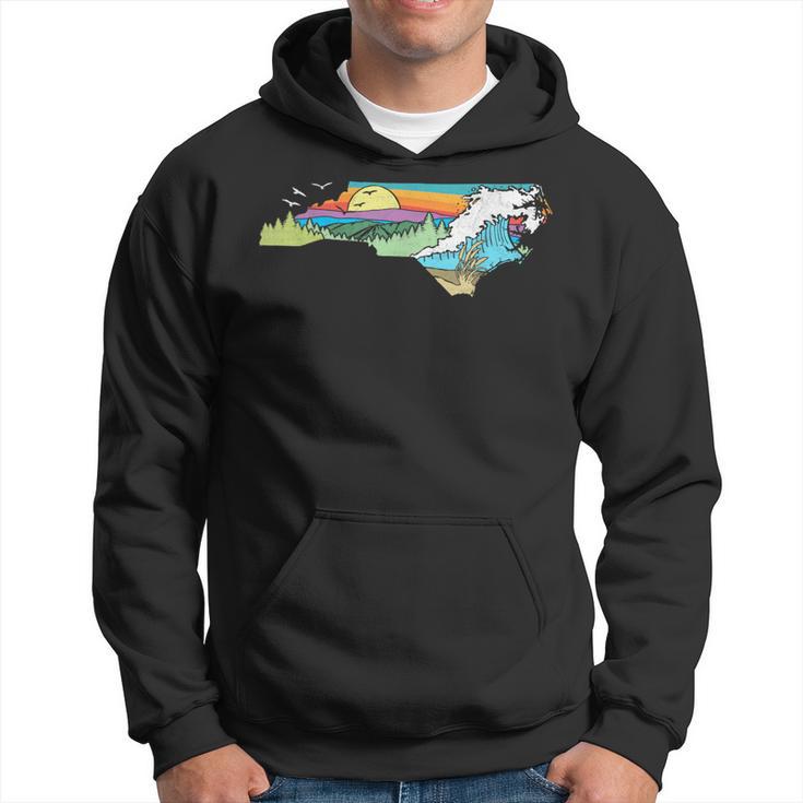 North Carolina Outdoors Retro Nature Lover Graphic Hoodie