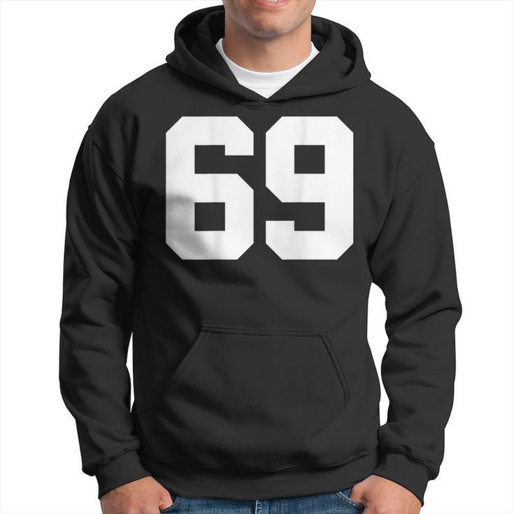 Number 69 Print On Back Only Cotton Team Jersey Hoodie