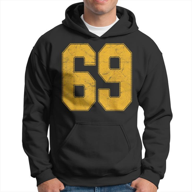 Number 69 Numbered Uniform Sports Team Jersey 69Th Birthday Hoodie